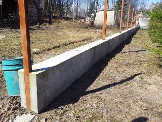 Ленточный фундамент под забор из профнастила